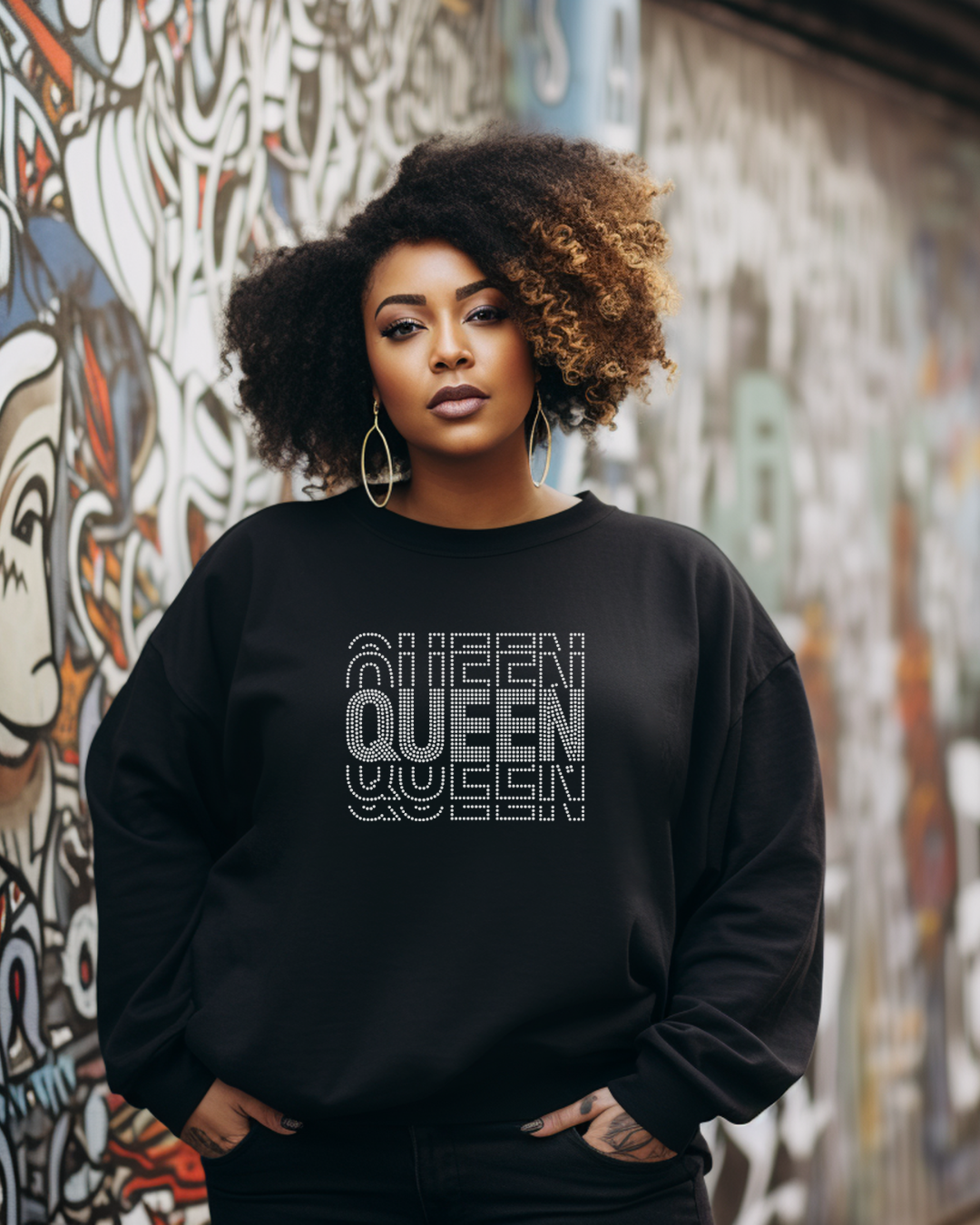Queen Rhinestone T-Shirt and Sweatshirt