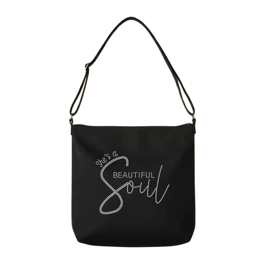 She’s A Beautiful Soul Rhinestone Crossbody Tote Bag
