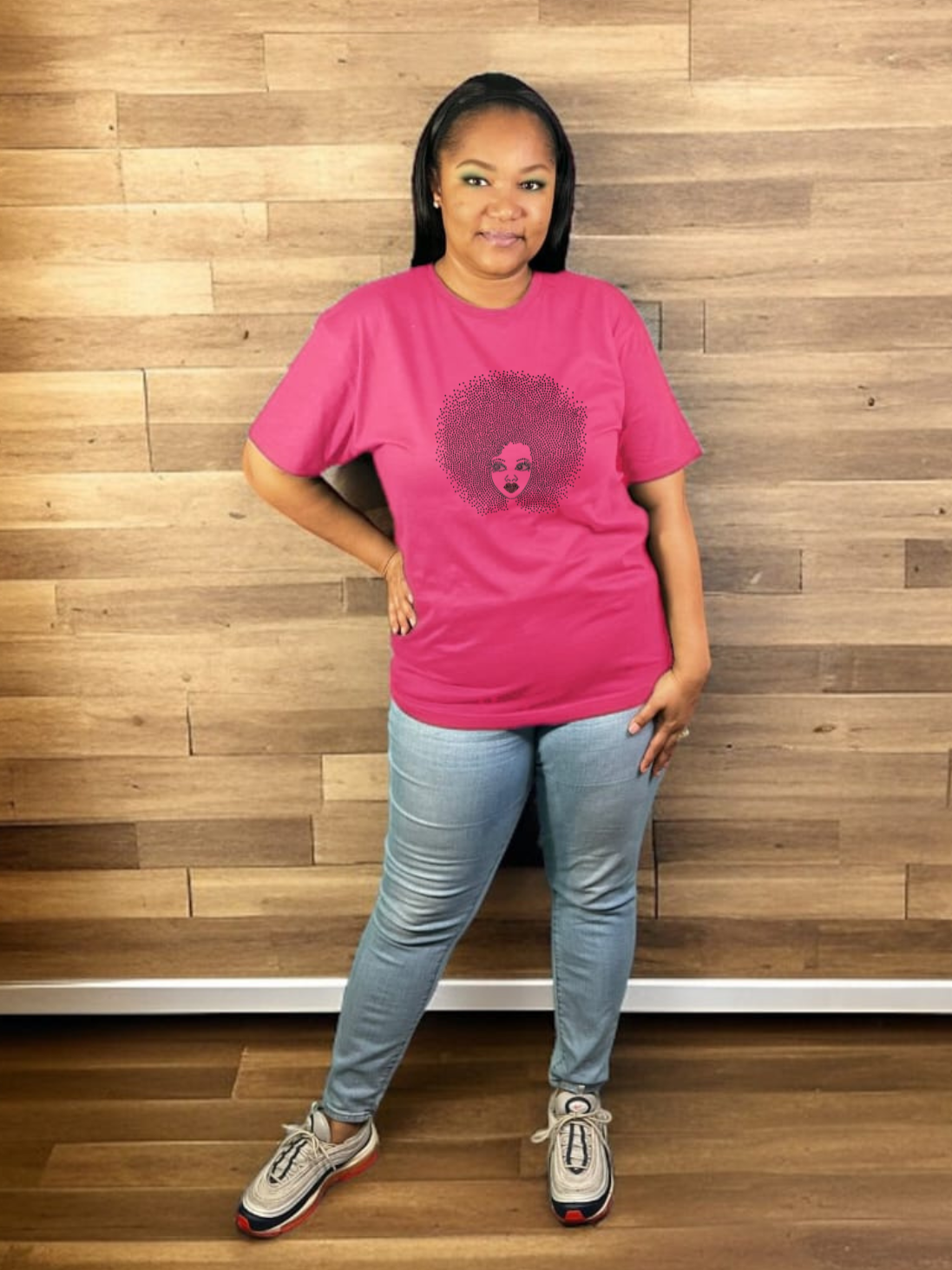 Afro Queen Rhinestone T-Shirt