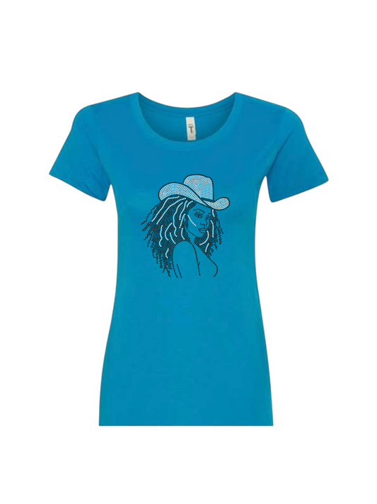 Loc Queen Colorful Cowgirl Rhinestone T-Shirts