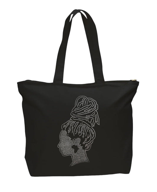 Loc Queen Rhinestone Tote Bag