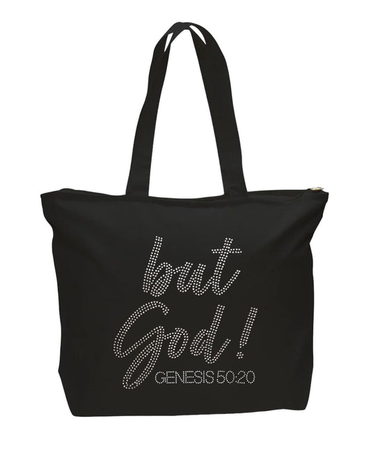 but God Rhinestone Tote Bag