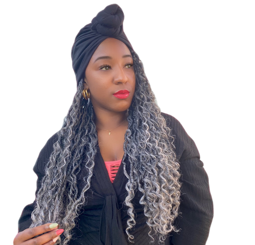 T1B/Grey Goddess Loc Partial Headband Wig