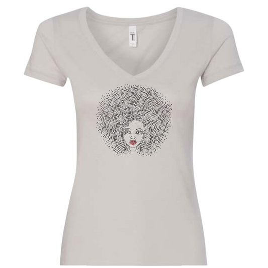 Afro Queen Rhinestone T-Shirt