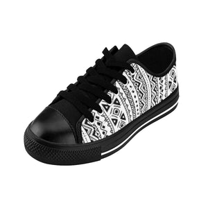 Black & White Tribal Low Top Sneakers