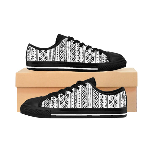 Black & White Tribal Low Top Sneakers