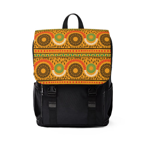 Mustard Circle Pattern Backpack