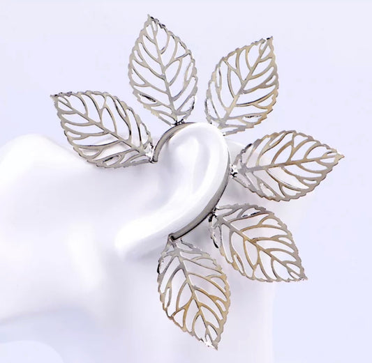 Silver Leaf Ear Cuffs