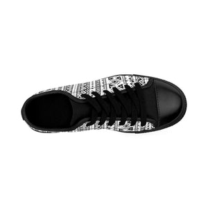 Black & White Tribal Low Top Sneakers
