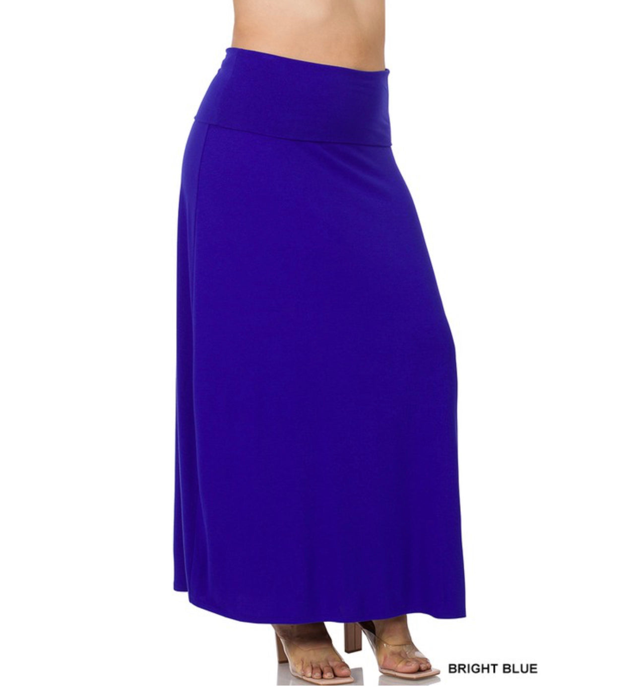 3X Plus Size Relaxed Fit Skirt with Foldable Waistband