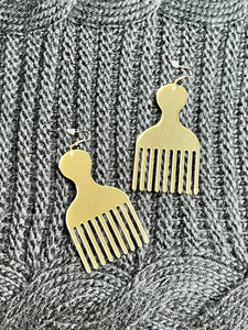 Dangle Mirror Comb Earrings