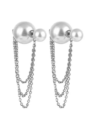 Pearl Stud Dangle Earrings