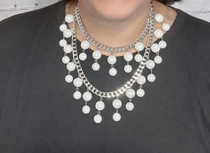 2 Layer Pearl Necklace Set