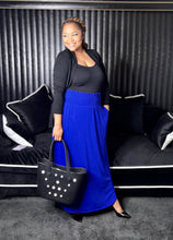 Smocked Waist Side Slit Skirt with Pockets