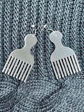 Silver Dangle Mirror Comb Earrings