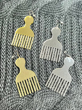 Silver Dangle Mirror Comb Earrings