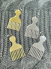 Gold Dangle Mirror Comb Earrings