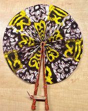 Mudcloth Pattern Foldable Ghanaian Ankara Leather Fan