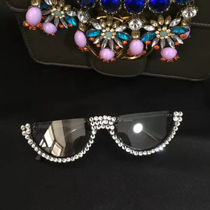Cut Top Bling Rhinestone Glasses