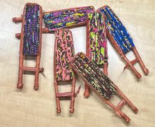 Lime Pink Tribal Foldable Ghanaian Ankara Leather Fan